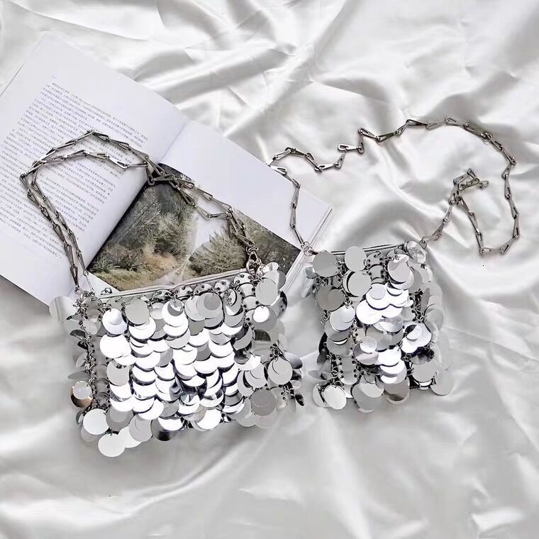 Evening Bags Sequins Handbags Silver Bag Women Small Tote Bling Fashion Lady Bucket Girls Glitter Purses 230519
