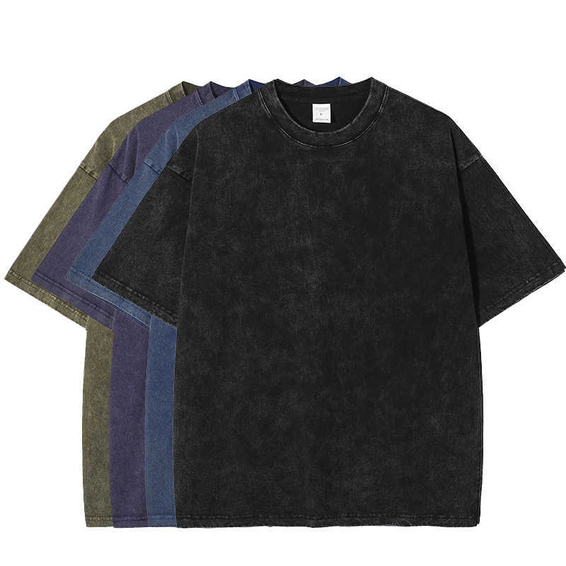 2023 Men T Shirt Short Sleeve Rhude High Quality Tess Designer Casual Fashion 100 Cotton Acid Wash 250gsm Heavyweight Vintage Custom Blank