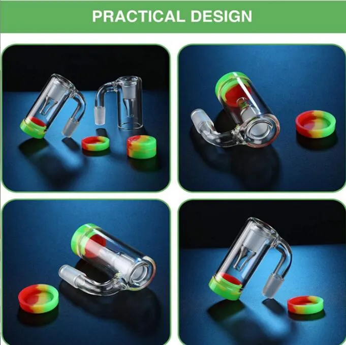 14mm 18mm Glass Ash Catcher Hookah Accessories With 10ML Colorful Silicone Container Reclaimer Male Female Ashcatcher For Bong Dab Rig Quartz Banger
14mm 18mm Glass Ash Catcher Hookah Accessories With 10ML Colorful Silicone Container Reclaimer Male Female Ashcatcher For Bong Dab Rig Quartz Banger