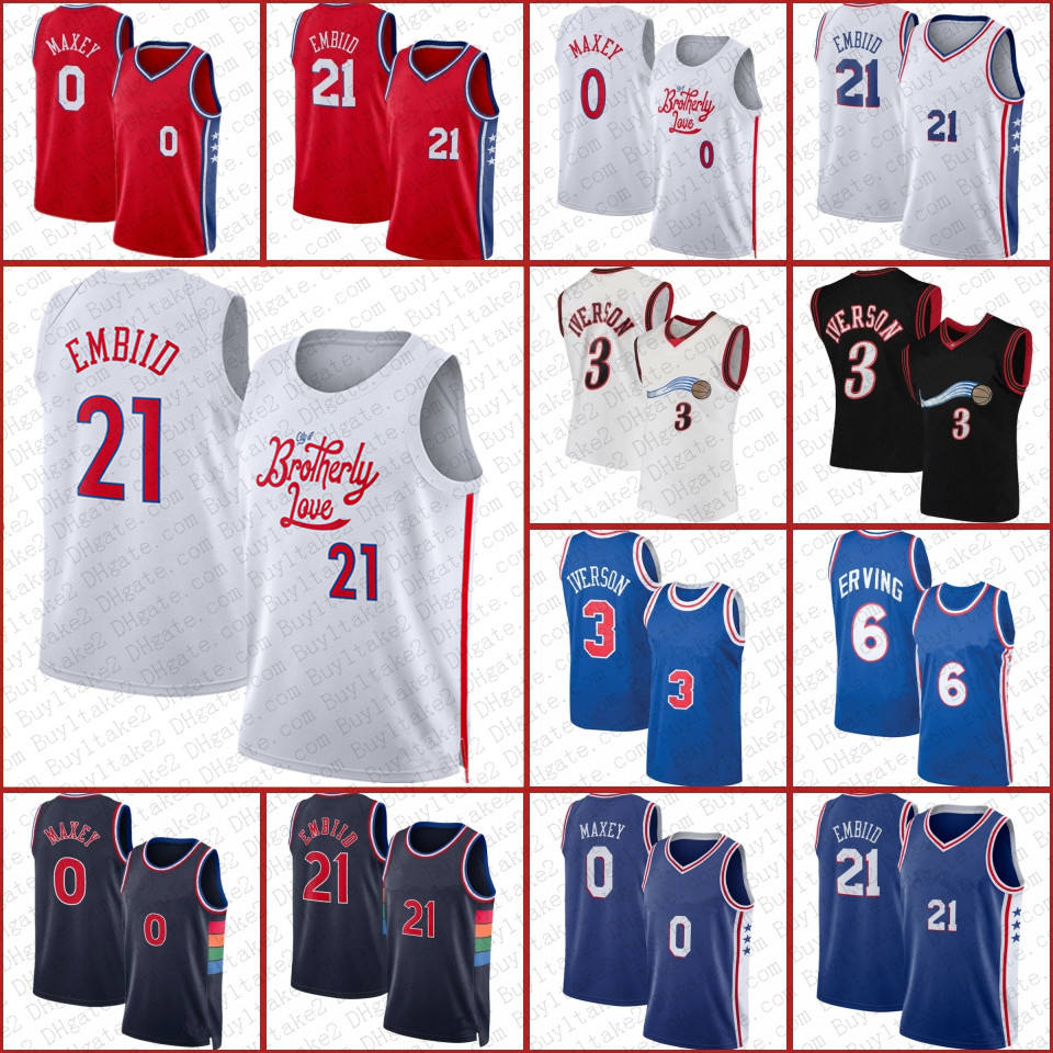 21 Joel Embiid Tyrese Maxey Basketball Jersey Mens Allen Iverson Julius Erving Black City Jerseys White Blue Shirt 0 3 6
21 Joel Embiid Tyrese Maxey Basketball Jersey Mens Allen Iverson Julius Erving Black City Jerseys White Blue Shirt 0 3 6
