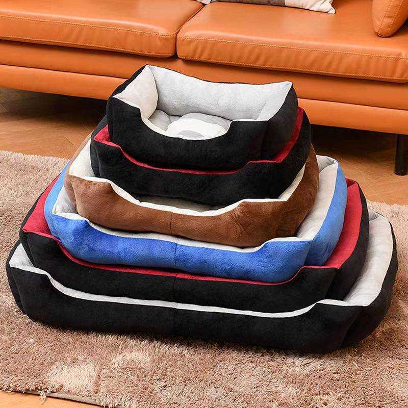 Pet kennels pens Super Soft Sofa Dog Beds Waterproof Bottom Kennel Fleece Warm Bed Mat For Large Rectangle Winter Cat House G230520