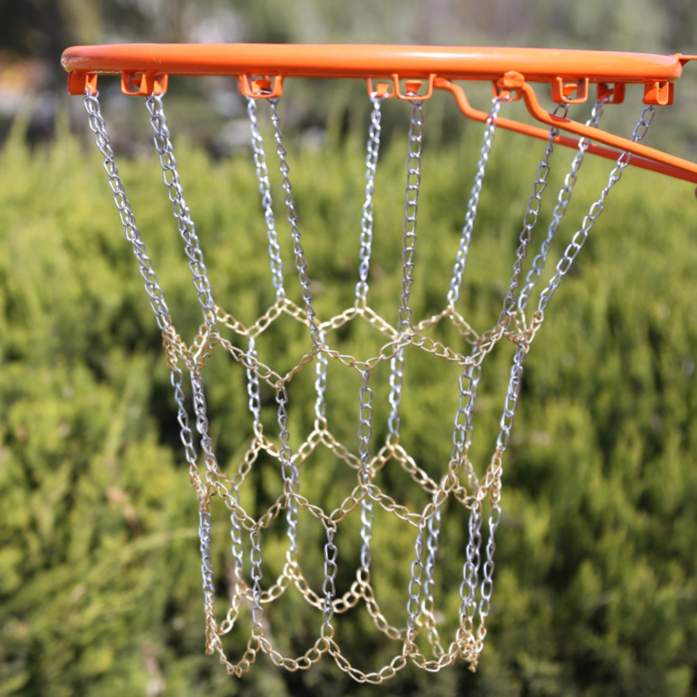 Metal Basketball Net Chain Netting Sports Rims Basket Frame Double Color Replacement Rim Hoop For Indoor Outdoor 230520