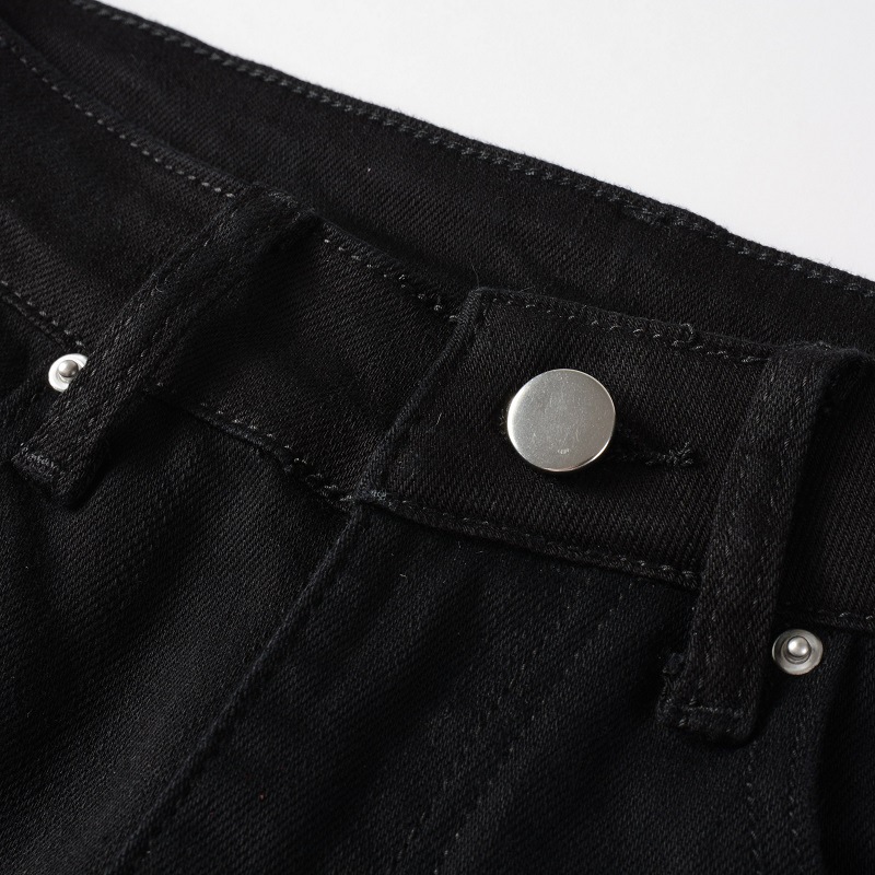Casual men black straight washed graffiti pattern splashes ink amiryes elastic jeans