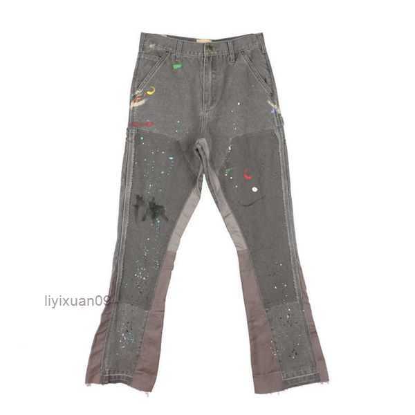 Designer Clothing Fashion Pant Galleryes Depts Speckled Jeans Stitched Overalls Virgil High Street Pants Flared Sweatpants Rock Streetwear Jogger Trousers 2 Xe1f
