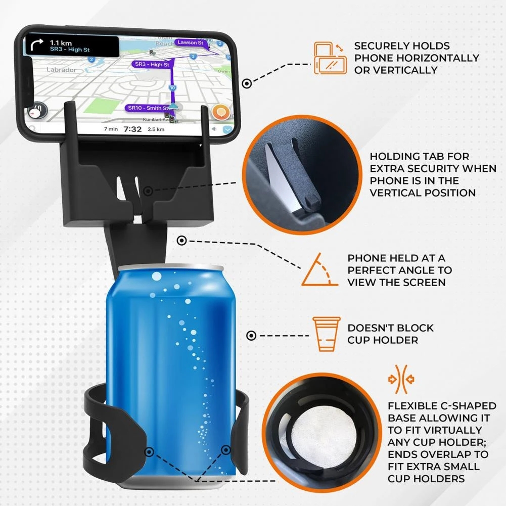 Cell Phone Seat Phone Mount - Fits In Your Cup Holder, Holds Your Phone, Leaves Room for Your Drink ,Other Cell Phone Parts
Cell Phone Seat Phone Mount - Fits In Your Cup Holder, Holds Your Phone, Leaves Room for Your Drink ,Other Cell Phone Parts