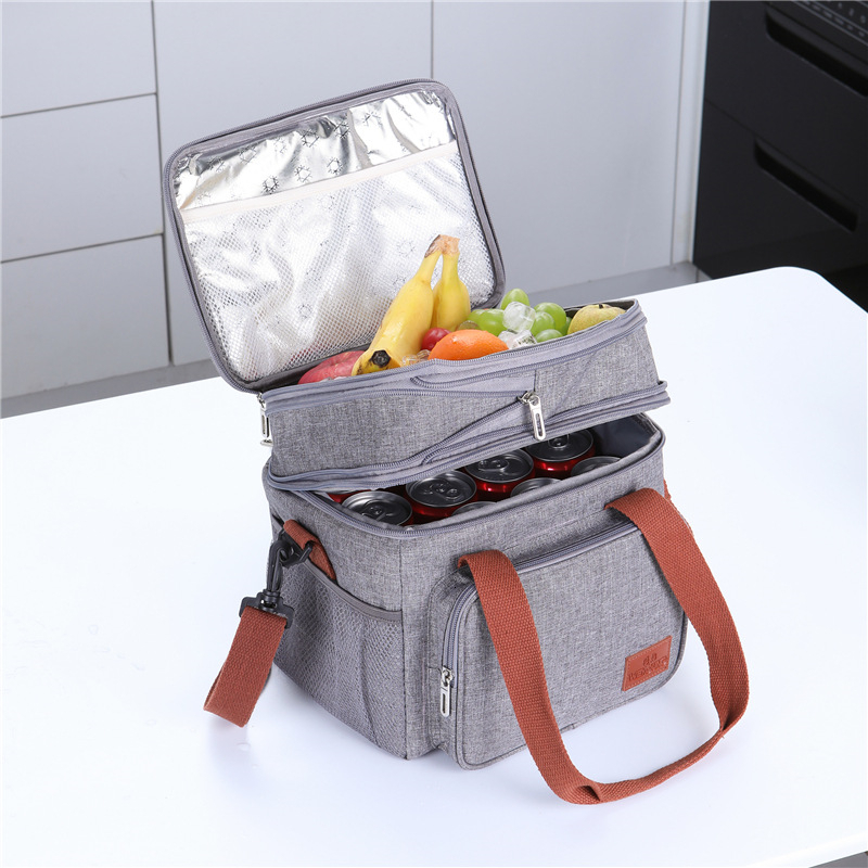 Ice PacksIsothermic Bags Double Layer Thermal Lunch Bag Large Capacity Picnic Bento Box Meal Pouch Food Insulated Cooler Delivery for Women Men Kids 2