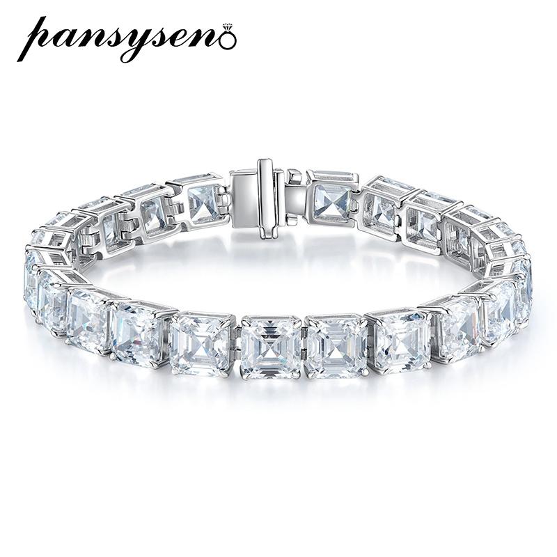 Bangle PANSYSEN 100% 925 Sterling Silver 7MM Asscher Cut Simulated Moissanite Diamond Charm Bracelets for Women Fine Jewelry Wholesale
Bangle PANSYSEN 100% 925 Sterling Silver 7MM Asscher Cut Simulated Moissanite Diamond Charm Bracelets for Women Fine Jewelry Wholesale