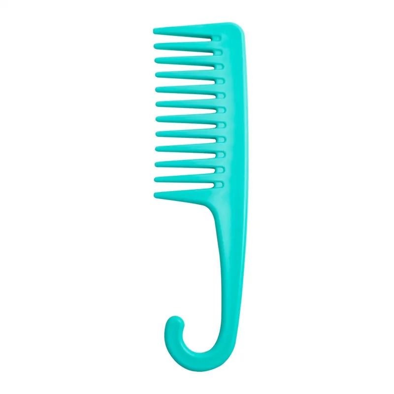 New Wide Tooth Curved Hook Comb Plastic Large Tooth Comb Can Hook Large Wave Curling Hair Perm Comb Peine De Gancho Curvo De Dientes Anchos Gebogener 