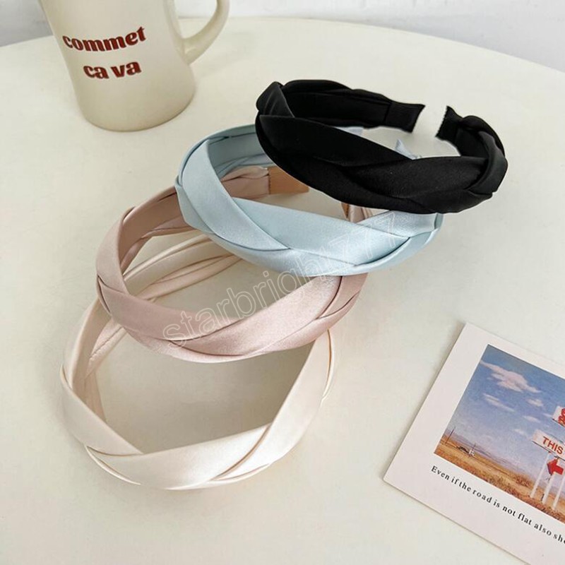 Fashion Hairband For Women Handmade Braided Turban Casual Light Color Headwear For Adult Hair Accessories