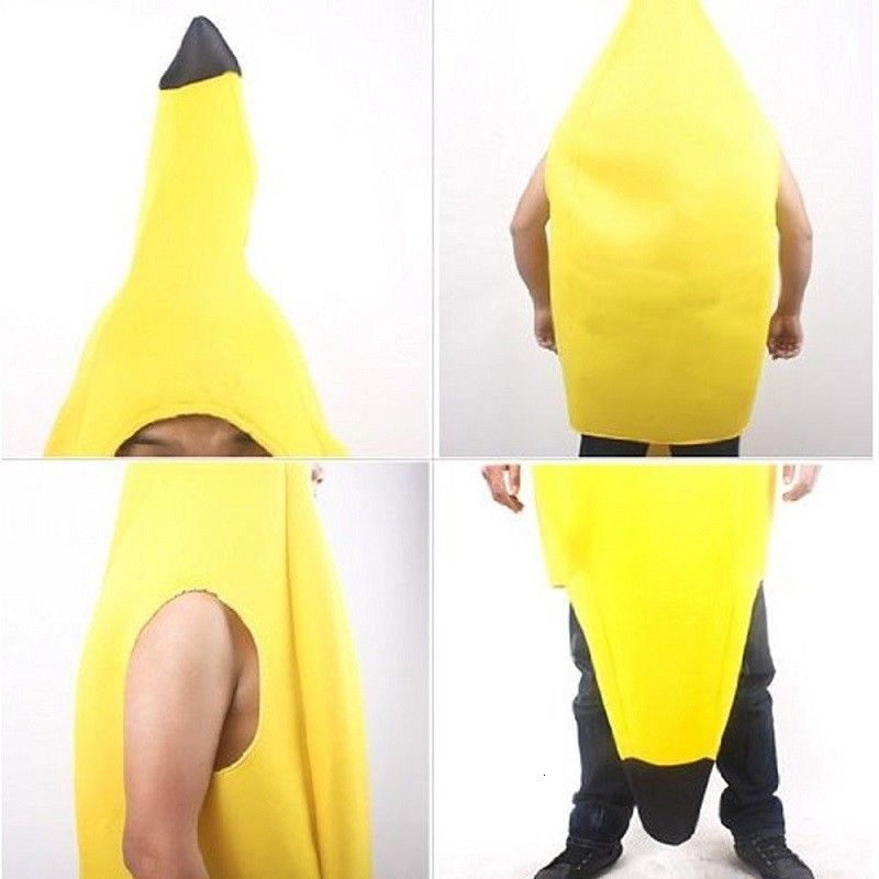 Theme Costume Adult Unisex Fun Banana Set Yellow Costume Halloween Fruit Flower Party Dance Costume 230520