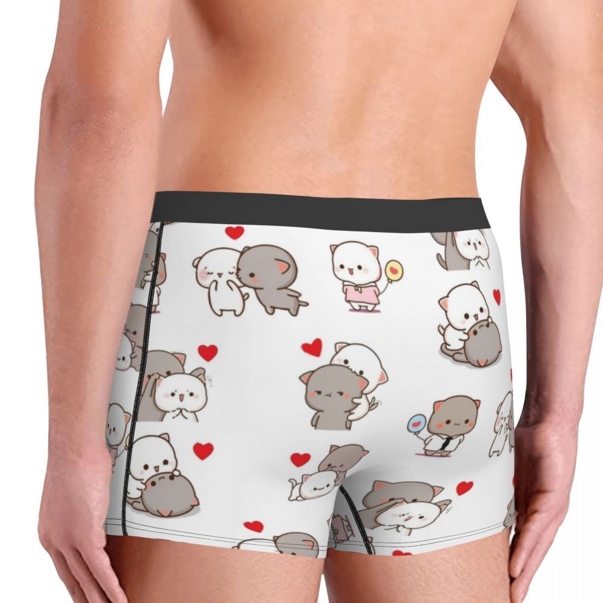 Underpants Men Boxer Shorts Panties Mochi Peach And Goma Cat Polyester Underwear Male Sexy SXXL 230520