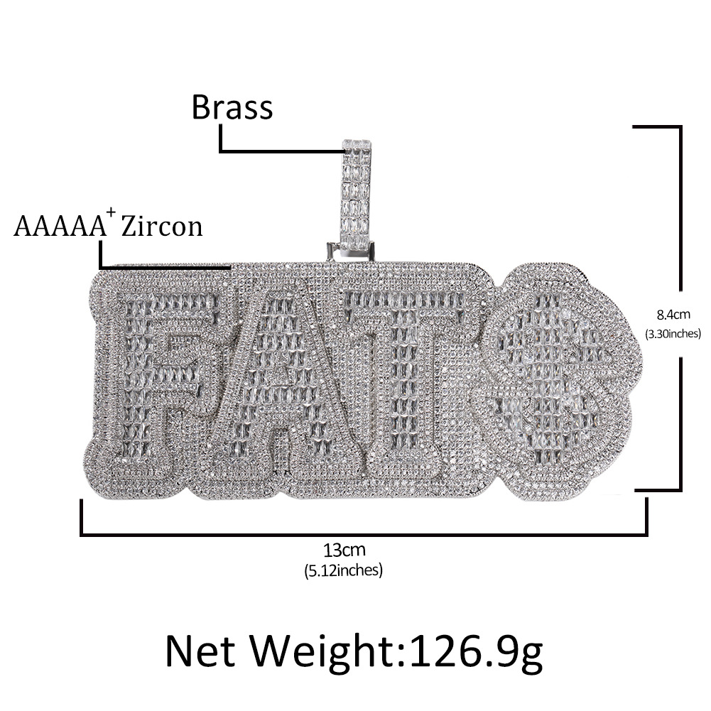 Hip Hop Custom A-Z Letters Pendant Necklaces TopBling T Zircon Mens Jewelry Gold Silver