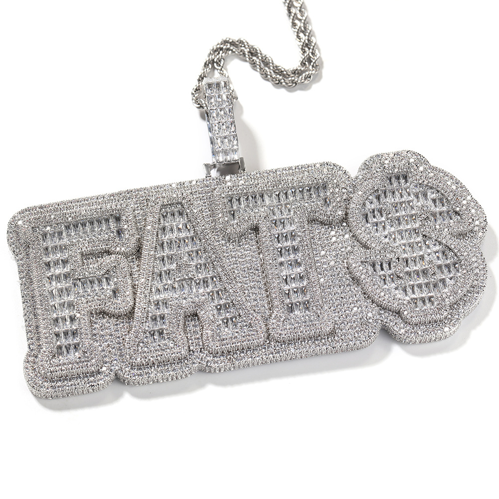 Hip Hop Custom A-Z Letters Pendant Necklaces TopBling T Zircon Mens Jewelry Gold Silver