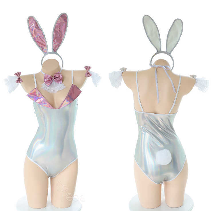 NXY Sexy Set Cute Anime Bunny Girl Cosplay Costume Halloween Women PU Leather Jumpsuit Erotic Roleplay Kawaii Lingerie for Couples