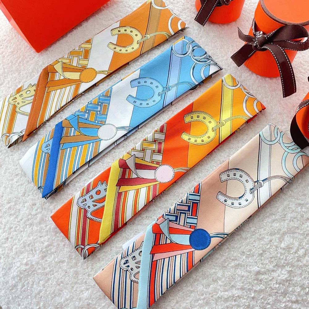 Designer Scarf Fashion Headband Luxury Brands With Box Letters G Women Silk Scraves Top Grade Skinny Scarfs Hair Bands 5*86cm