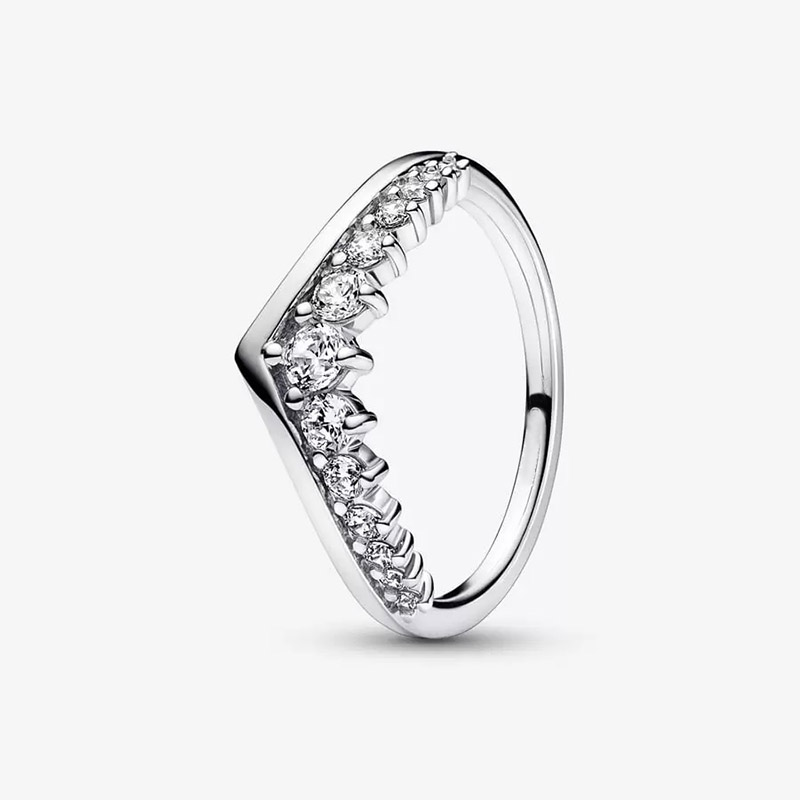 Timeless Wish Floating Pave Ring Authentic 925 Sterling Silver Luxurious RING set Women Girls Wedding Gift Jewelry Diamond Stacking rings with Retail Box wholesale