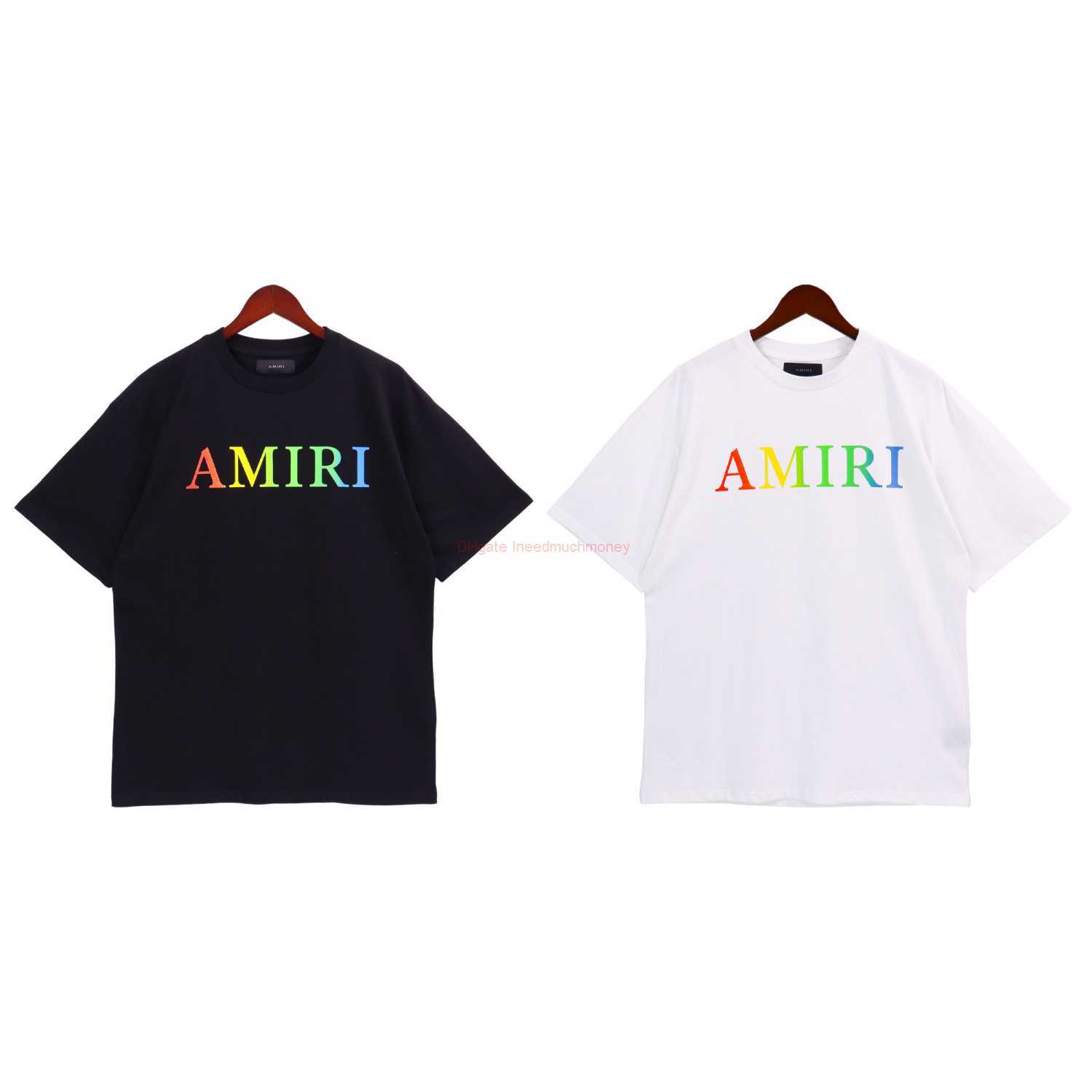 Designer Fashion Clothing Amires Tees Am Tshirt Amies 2023 Springsummer New American Colorful Gradient Letter Printing for Men Women Loose Relaxed Summer Short Sle, Black
Designer Fashion Clothing Amires Tees Am Tshirt Amies 2023 Springsummer New American Colorful Gradient Letter Printing for Men Women Loose Relaxed Summer Short Sle, Black