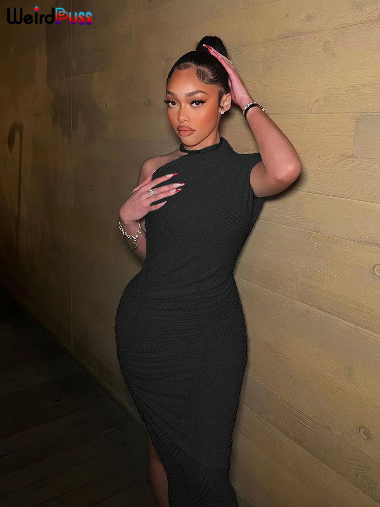 Basic Casual Dresses Weird Puss Solid Irregular Dress Sleeveless Summer Chic Trend Sexy Elegant Patchwork Skinny Elastic Peach Hip Bodycon Streetwear 