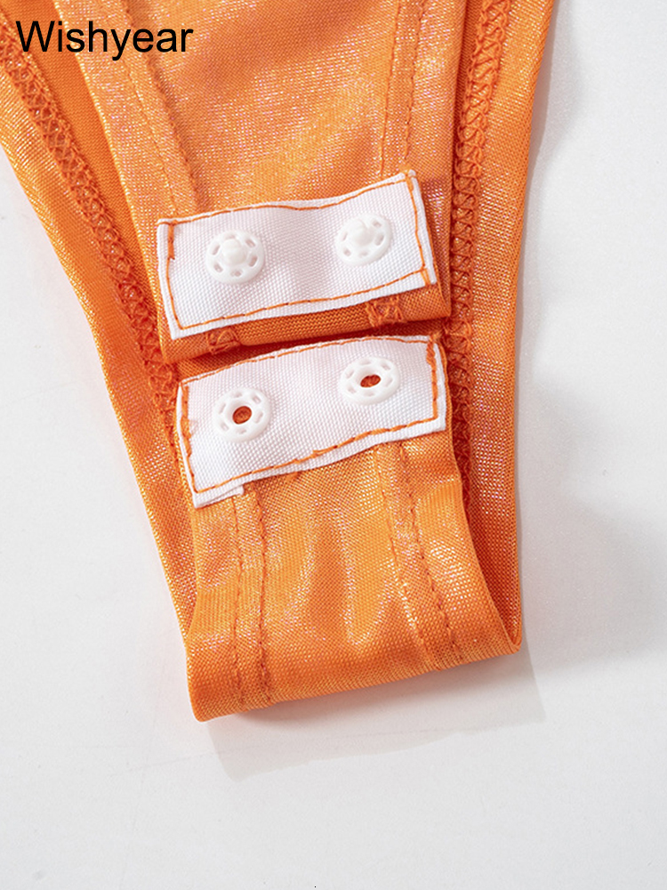 Two Piece Dress year Orange Metallic One Shoulder Bodysuit Top and Fuzzy Skirt Set for Women Sexy Birthday Club Bodycon Sets Outfits 230520