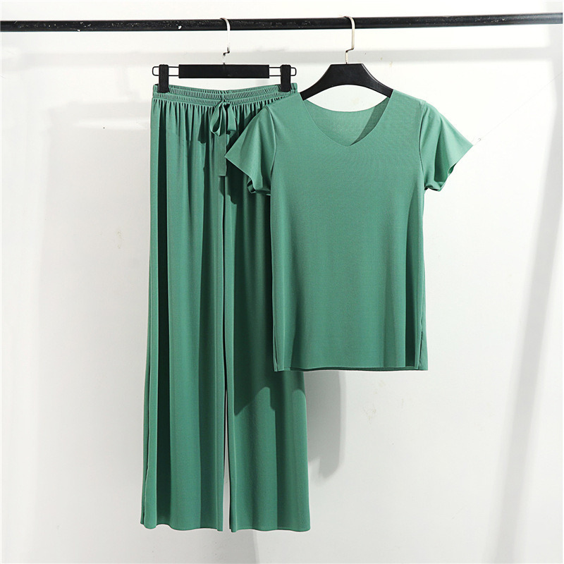 Women's Sleepwear Women's Home Furnishings 2-piece Set Women's Home Furnishings Summer Women's Casual Furnishings Autumn Loose Wom