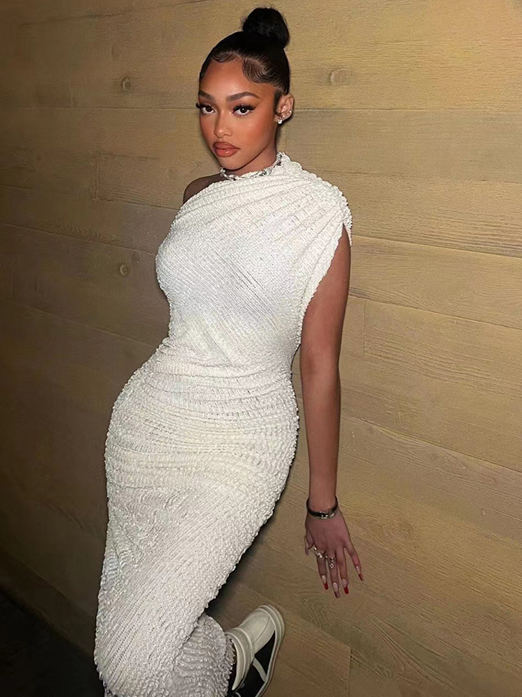 Basic Casual Dresses Weird Puss Solid Irregular Dress Sleeveless Summer Chic Trend Sexy Elegant Patchwork Skinny Elastic Peach Hip Bodycon Streetwear 