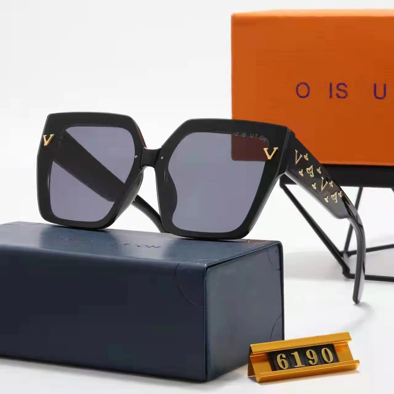 2023 Designer Luxury Sunglasses Womens Mens Adumbral Goggle Senior Eyewear For Women Eyeglasses Frame Vintage Metal Sun Glasses With Box 6190 louise vutton viuton