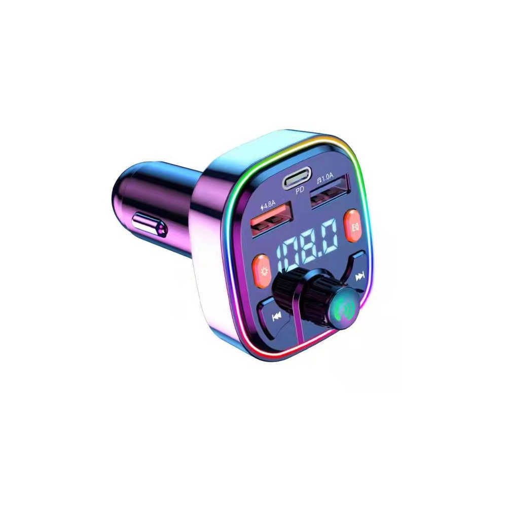 New KEBIDU FM Transmitter Car Bluetooth MP3 Audio Player Wireless Handsfree Car Kit with 18W PD Type-c Fast Dual USB Charger