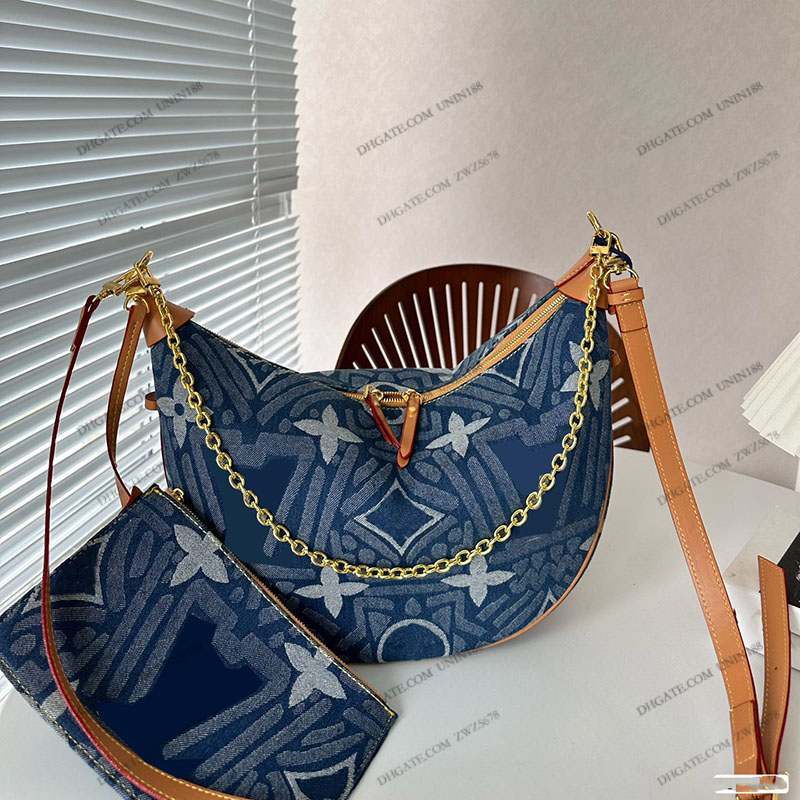 23SS Womens Leather Shoulde Bags Denim Blue Loop Shoulder Straps Diagonal Crossbody Bag Designer Handbags For Women with coin Bag Underarm package, C:38*25cm
23SS Womens Leather Shoulde Bags Denim Blue Loop Shoulder Straps Diagonal Crossbody Bag Designer Handbags For Women with coin Bag Underarm package, C:38*25cm