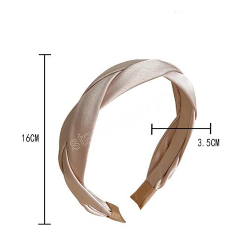 Fashion Hairband For Women Handmade Braided Turban Casual Light Color Headwear For Adult Hair Accessories