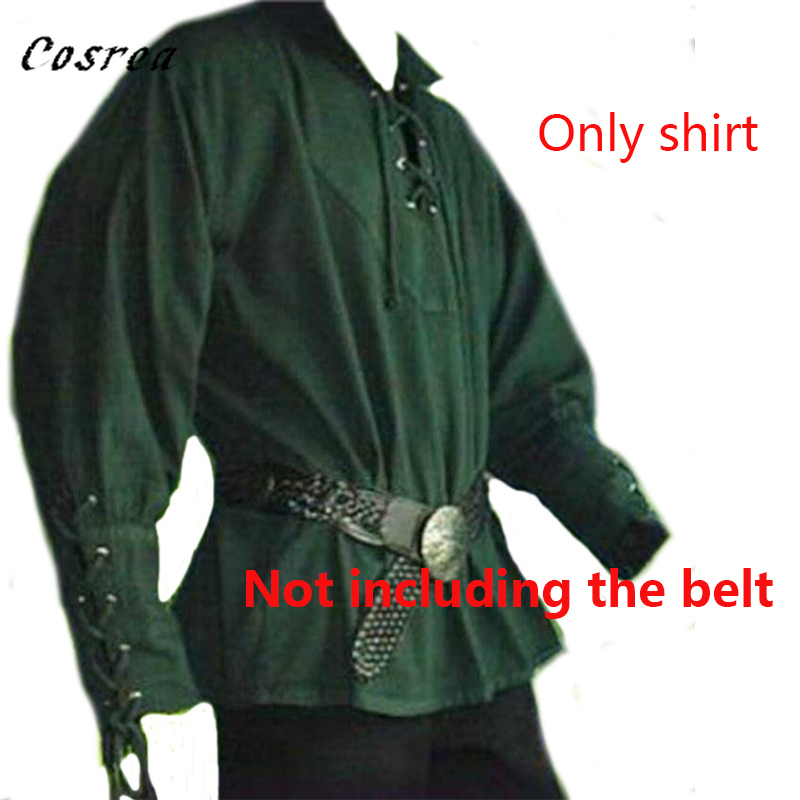 Theme Costume wholesale men's medieval Renaissance long sleeved shirt bandage top Halloween lord knight shirt vintage clothing shirt 230520