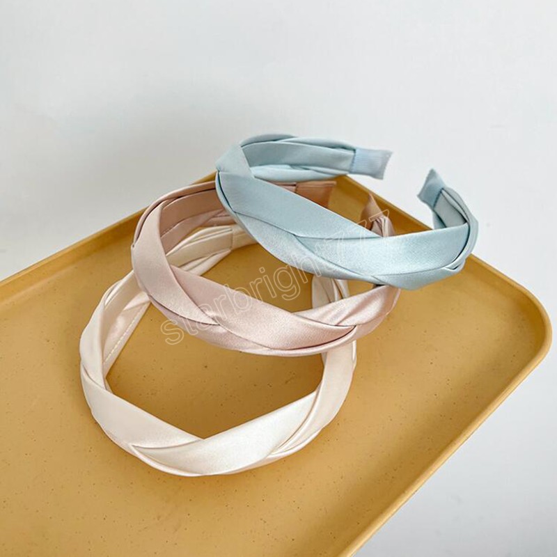 Fashion Hairband For Women Handmade Braided Turban Casual Light Color Headwear For Adult Hair Accessories