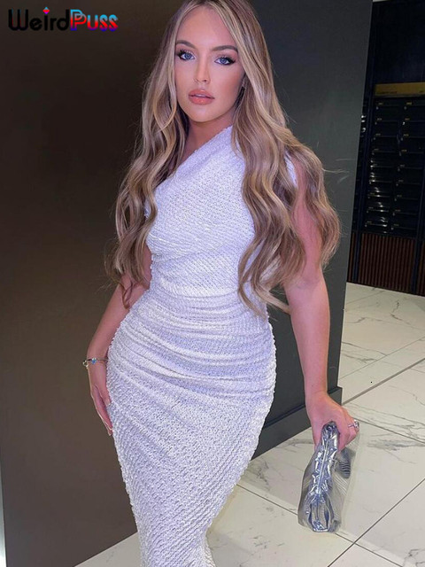 Basic Casual Dresses Weird Puss Solid Irregular Dress Sleeveless Summer Chic Trend Sexy Elegant Patchwork Skinny Elastic Peach Hip Bodycon Streetwear 