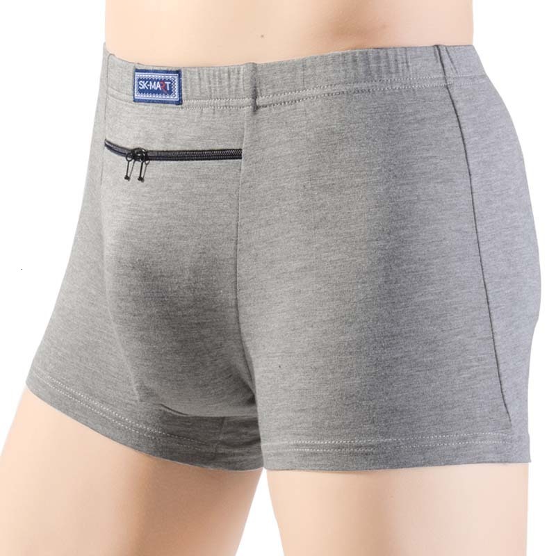 Underpants Men Boxer Sexy Hidden Pocket Secret Briefs Outdoor Sex Front Stash Soft Keep Pickpocket Proof Underwear Safe Protector 230520