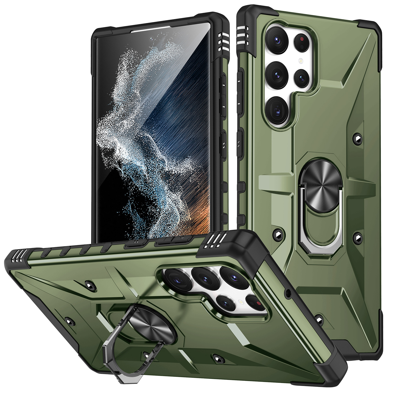 Shockproof Hybrid Magnetic Metal Ring Kickstand Cases for Samsung Galaxy S23 Ultra S22 S21 FE A14 A54 A34 A13 Anti-Slip Dual Layer Stand Bracket phone Cover, Red
Shockproof Hybrid Magnetic Metal Ring Kickstand Cases for Samsung Galaxy S23 Ultra S22 S21 FE A14 A54 A34 A13 Anti-Slip Dual Layer Stand Bracket phone Cover, Red