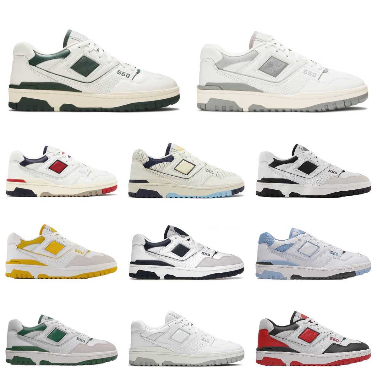 

New B550 Trainer 550 Casual Shoes Mens Women White Green Grey Shadow Balance Cream Black Blue UNC BB550 Evergreen Rich Paul Burgundy Cyan Brand Designers Sneakers S9, 36-45 auralee