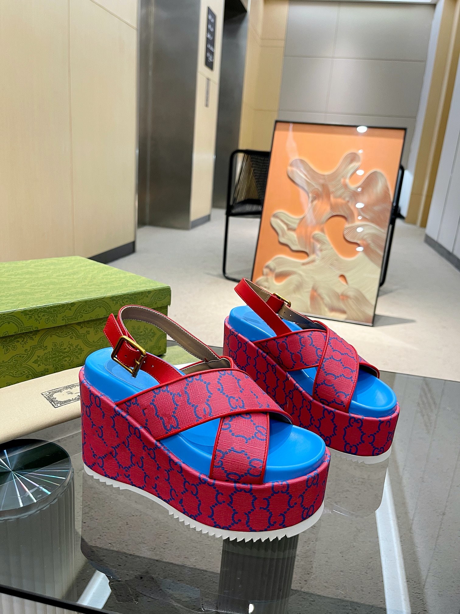 Designer luxury sandals flats shoes mules slippers flip flops thongs 10cm heel Women's jumbo platform slide sandal casual shoes slide wedge sandals size 35-42