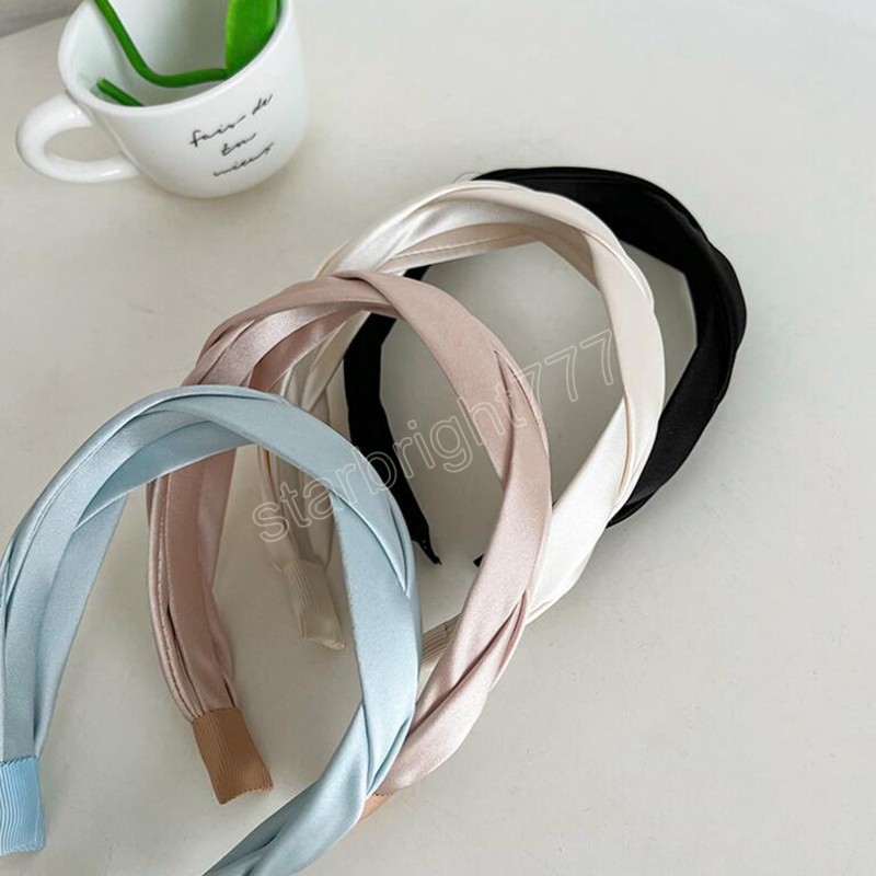 Fashion Hairband For Women Handmade Braided Turban Casual Light Color Headwear For Adult Hair Accessories