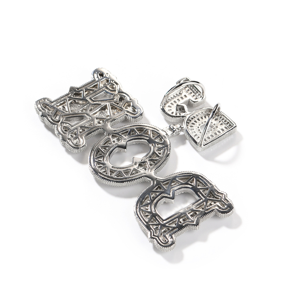 0-9 A-Z Custom Name Letters Pendant Necklaces T Zircon Charm Letters Numbers Tail Clasp Men Women Jewelry Gift