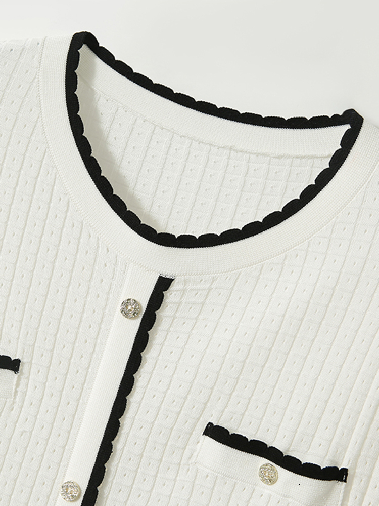 Women's TShirt Black White Tee Shirt Femme Button Knitted T Shirt Women Tshirt Short Sleeve Top Summer Korean Style Clothes Camiseta Mujer 230520