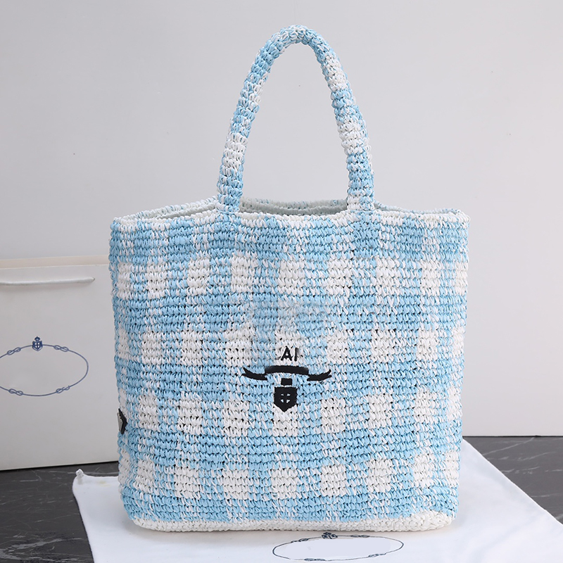 Check Straw Bag Designer Tote Bag Luxury Crochet Totes Bags Handbags Beach Bags Women Large Capacity Shop Bag Triangular Sequin Classic Letter Embroidery 14 Colours, Blue 48*34*16cm
Check Straw Bag Designer Tote Bag Luxury Crochet Totes Bags Handbags Beach Bags Women Large Capacity Shop Bag Triangular Sequin Classic Letter Embroidery 14 Colours, Blue 48*34*16cm