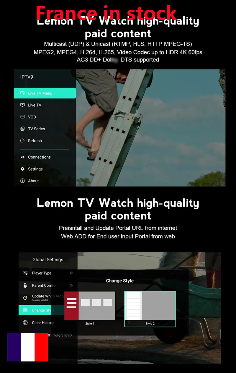 France in stock Q5 TV BOX ATV official factory Android TV 10 OS voice control tv box dual band wifi BT5.1 2GB RAM 8GB ROM