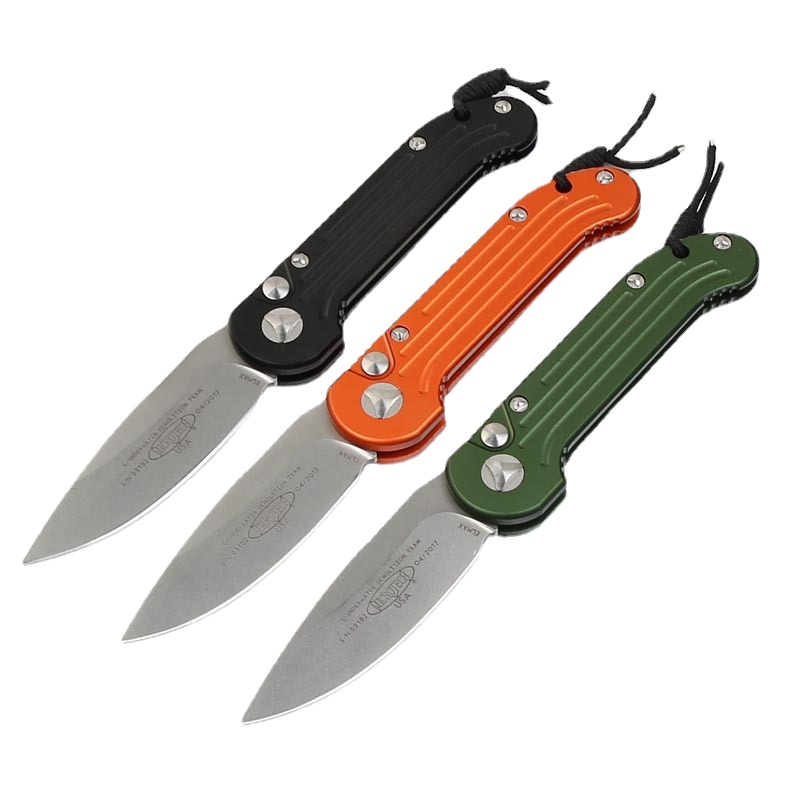 high end MICRO LUDT 135-1 Automatic OPEN Folding Knife Aviation Aluminum handle D2 Blade Wilderness Survival Portable Tactical EDC Knifes outdoor Pocket knives
high end MICRO LUDT 135-1 Automatic OPEN Folding Knife Aviation Aluminum handle D2 Blade Wilderness Survival Portable Tactical EDC Knifes outdoor Pocket knives