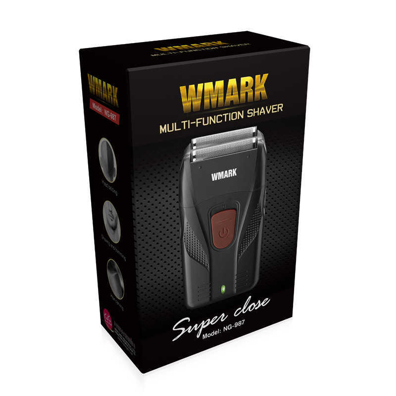 Electric Shaver WMARK New NG-987 Barber Shaver Shaper Electric Shaver Beard USB Electric Razor For Oil Head Shaving Machine Push White G230522
