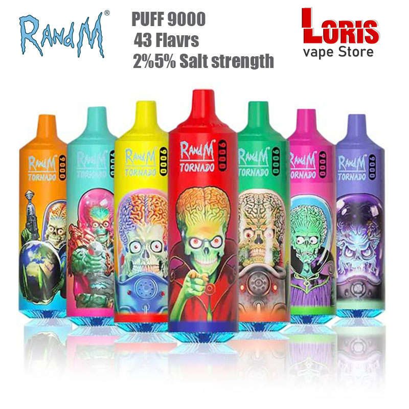 Original Randm Tornado 9000 Puffs E Cigarette Kit puff 9K 2% 2% 3% 5% Mesh Coil Disposable Vape Rechargeable 850mah Battery 18ml Pre-filled Pod Cartridges LED Vapes
Original Randm Tornado 9000 Puffs E Cigarette Kit puff 9K 2% 2% 3% 5% Mesh Coil Disposable Vape Rechargeable 850mah Battery 18ml Pre-filled Pod Cartridges LED Vapes