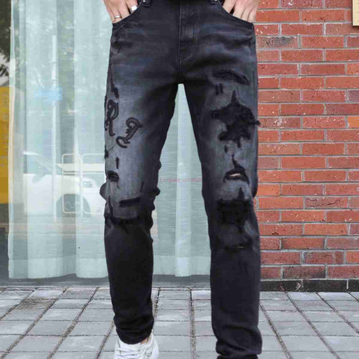 Designer Clothing Amires Jeans Denim Pants New Trendy Mens Amies Torn Patch Jeans with Mid Low Waisted Gray Black Trendy Youth Pants with Straight Sleeves Distressed, Beige
Designer Clothing Amires Jeans Denim Pants New Trendy Mens Amies Torn Patch Jeans with Mid Low Waisted Gray Black Trendy Youth Pants with Straight Sleeves Distressed, Beige