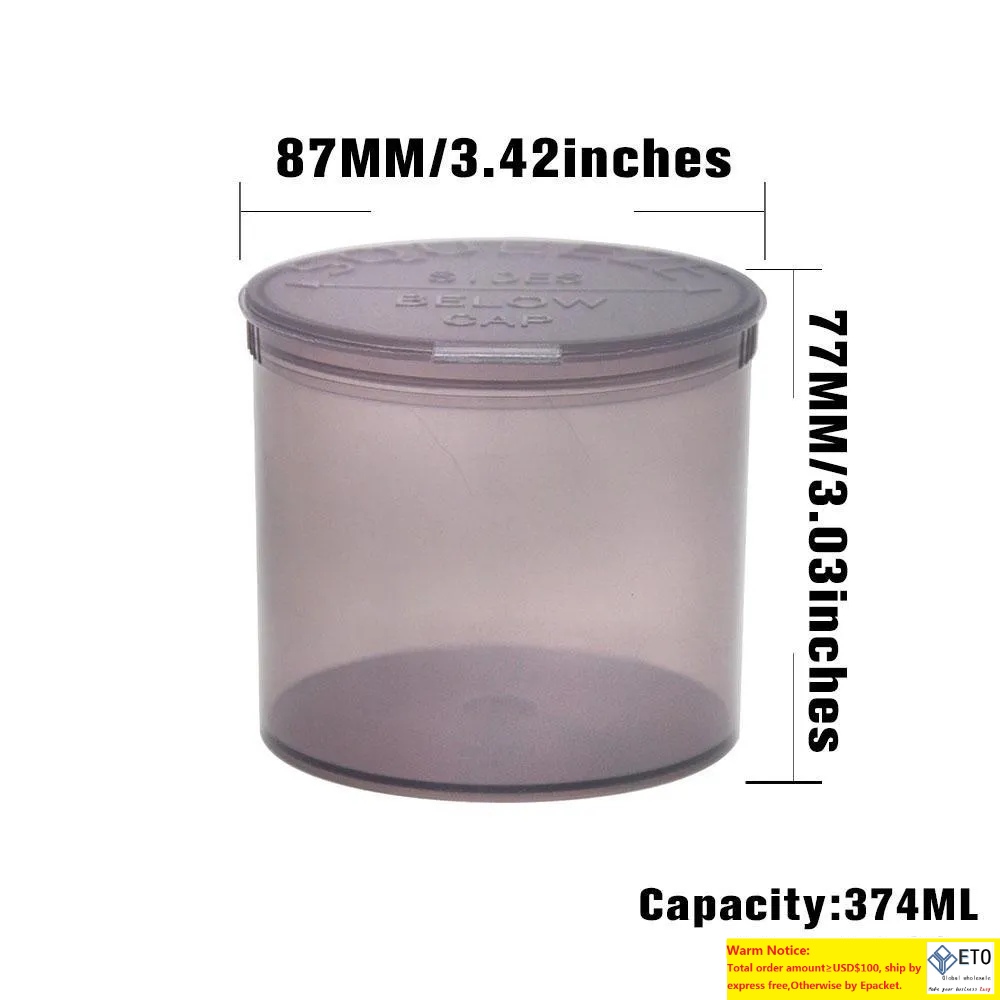 90 Dram Empty Squeeze Pop Top BottleVial Herb Box Acrylic Plastic Stroage Stash Jar Plastic Pill Bottle Case Box Herb Container