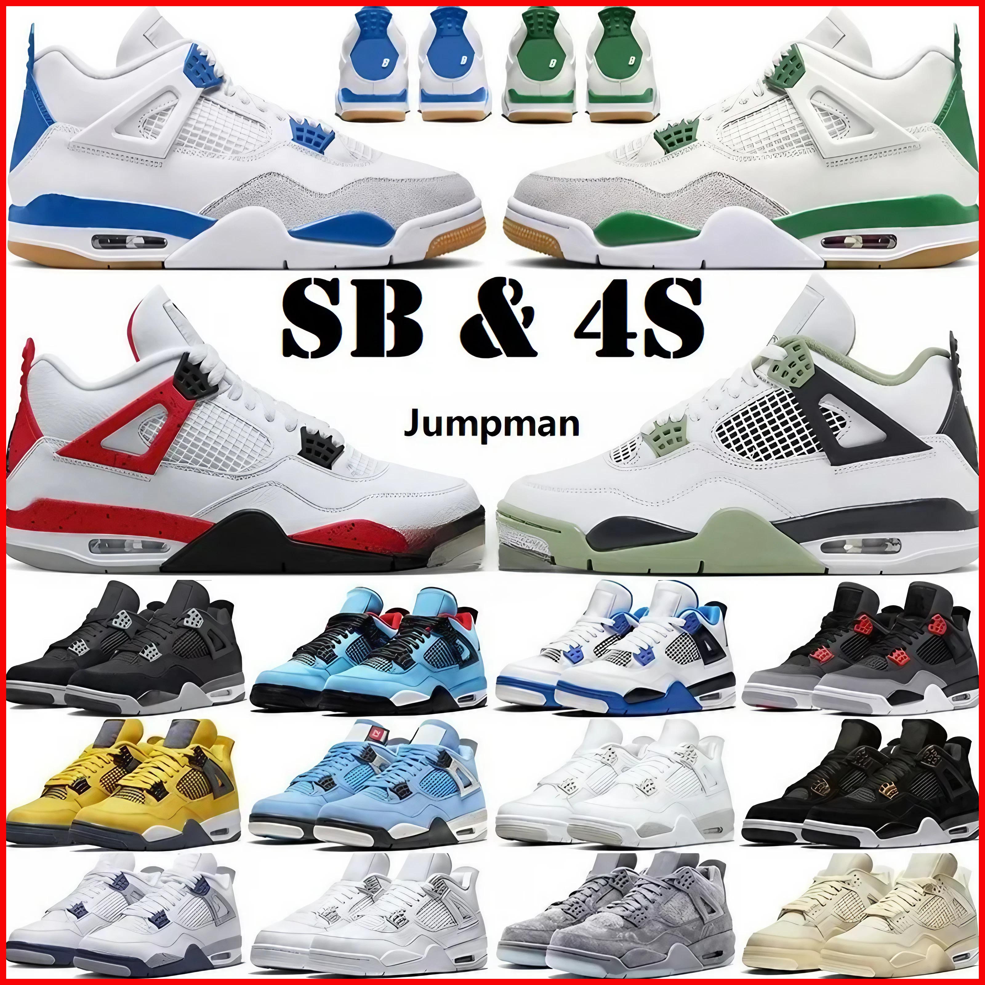 Jumpman 4 4s Basketball Shoes for Men Women OG Red Thunder Pine Green Military Black Cat White Oreo Sail Seafoam University Blue Bred Mens Womens Sports Sneakers
Jumpman 4 4s Basketball Shoes for Men Women OG Red Thunder Pine Green Military Black Cat White Oreo Sail Seafoam University Blue Bred Mens Womens Sports Sneakers