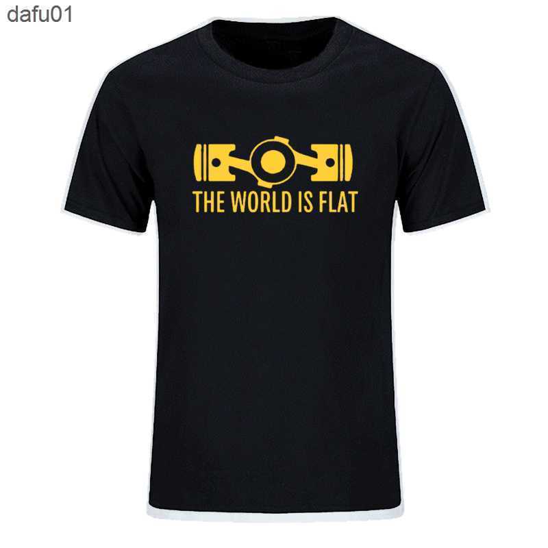 Men's T-Shirts New Summer The World Is Flat Engine T Shirt Short Sleeve Custom T-shirts New Style Men O-neck Cotton T Shirts EU Size L230520 L230