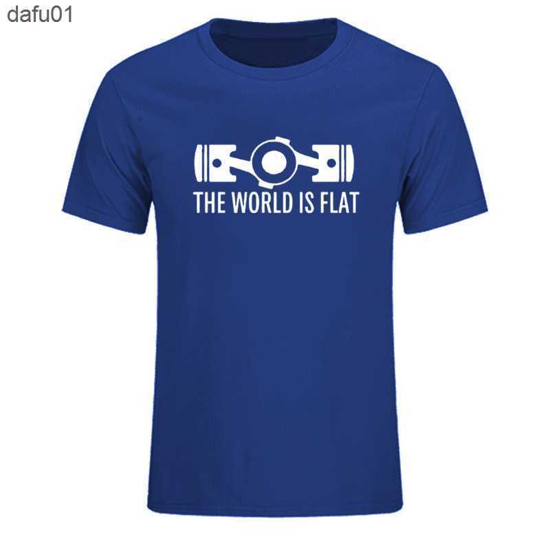 Men's T-Shirts New Summer The World Is Flat Engine T Shirt Short Sleeve Custom T-shirts New Style Men O-neck Cotton T Shirts EU Size L230520 L230