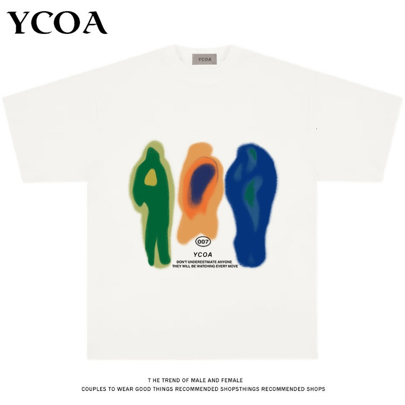 Men s T Shirts Men T Shirt Cotton Oversized Summer Printed YCOA Graphic Harajuku Hip Hop Loose Tops Tees Korean Fashion Y2k Aesthetic Clothing 230522